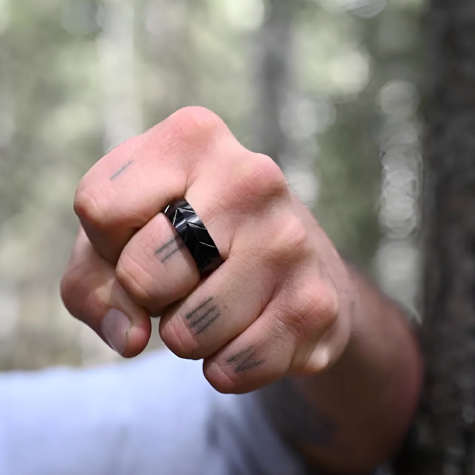 Tungsten Ring, 7mm wide, crafted from durable black tungsten