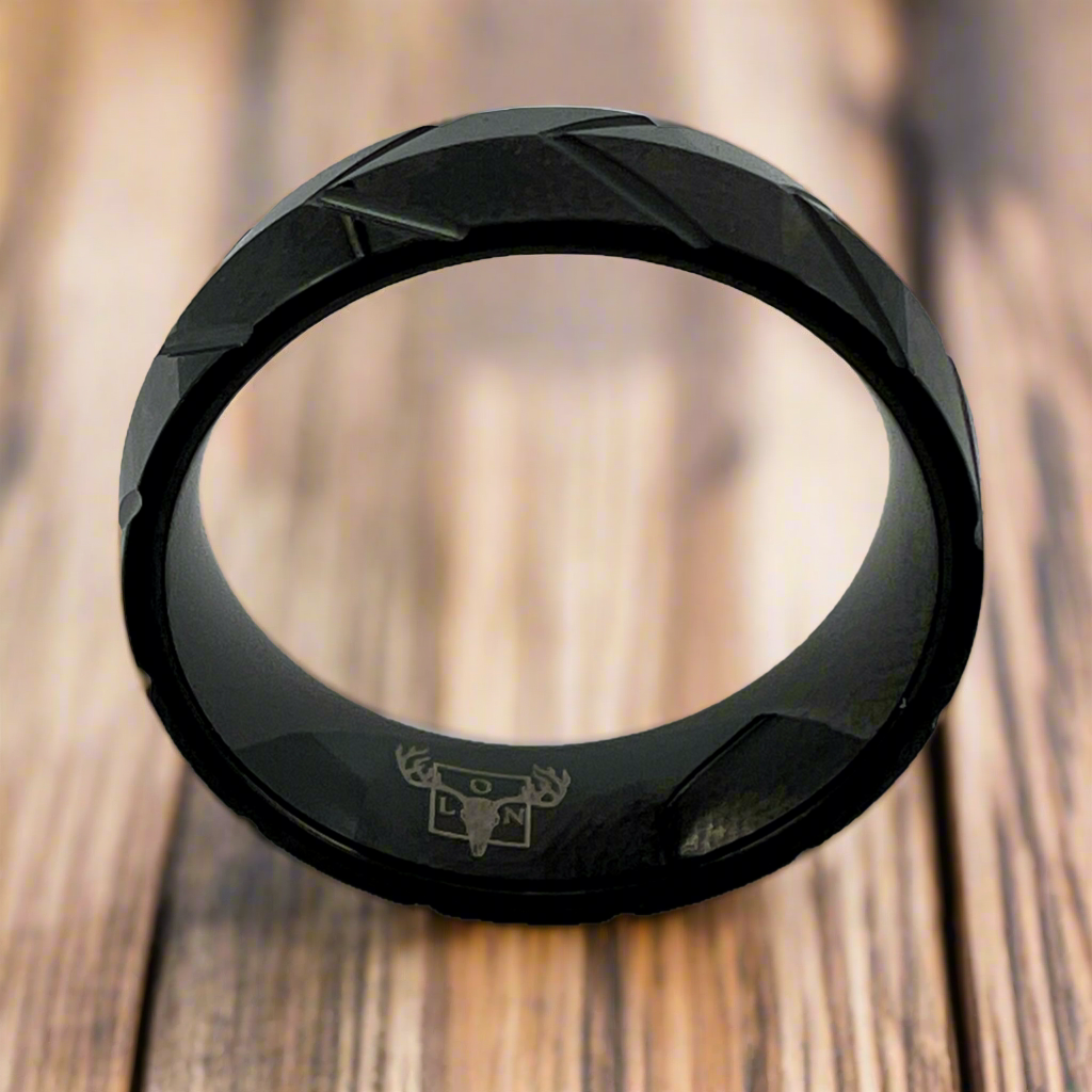 Tungsten Ring, 7mm wide, crafted from durable black tungsten