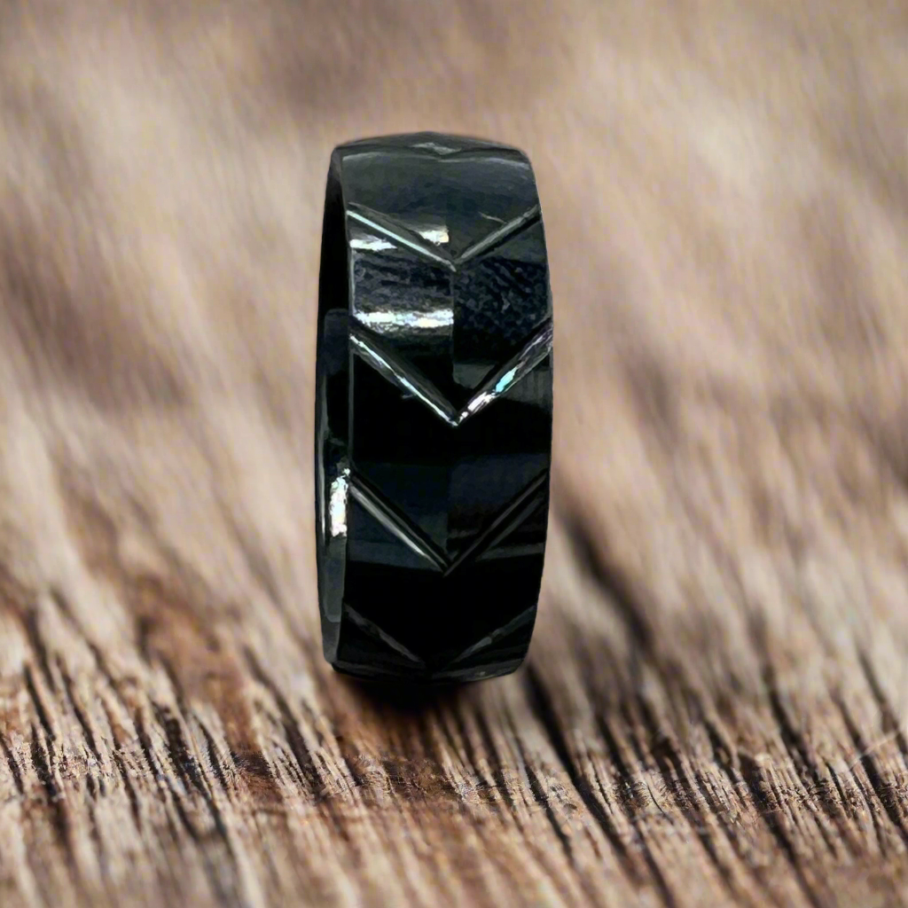 Tungsten Ring, 7mm wide, crafted from durable black tungsten