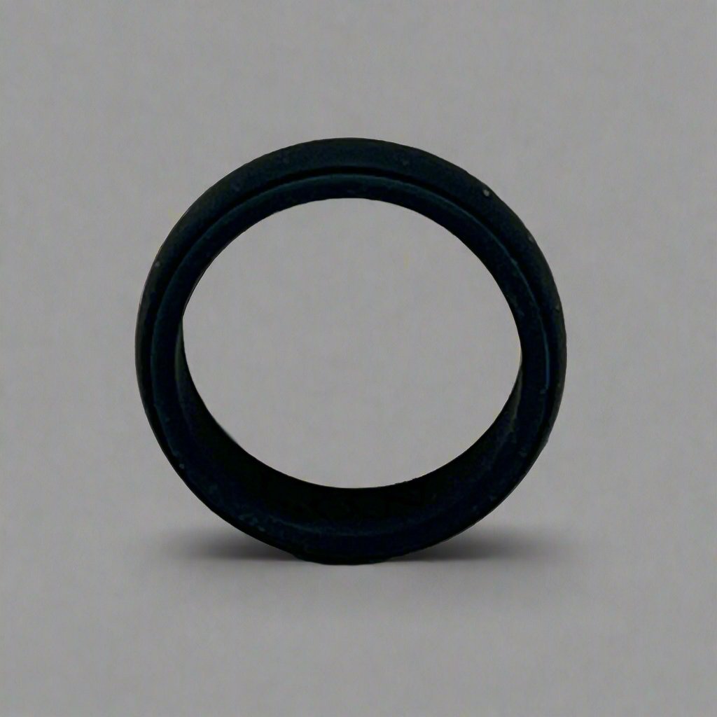 silicone ring, 8mm wide, weighs 1.2 grams, black silicone ring