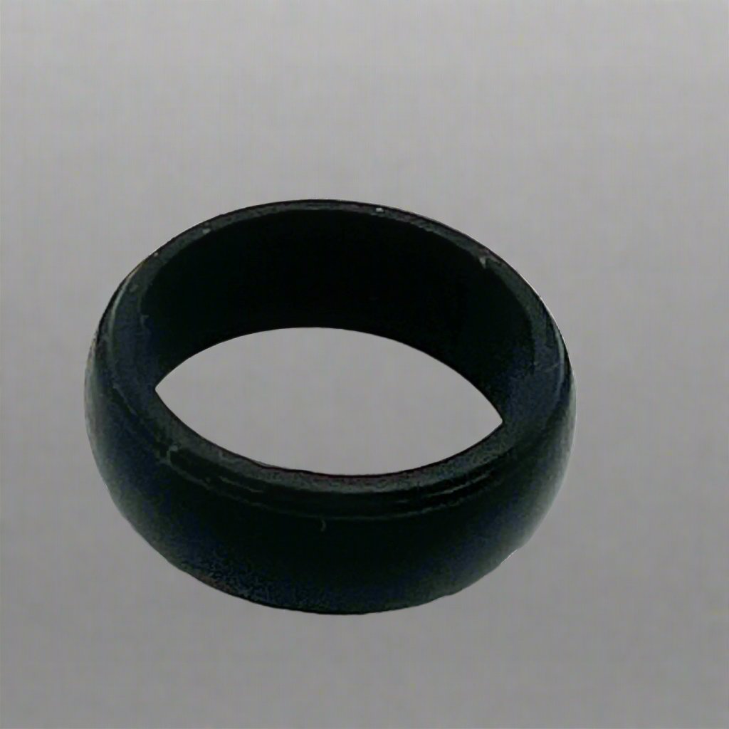 silicone ring, 8mm wide, weighs 1.2 grams, black silicone ring