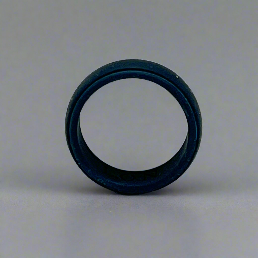 silicone ring, 8mm wide, weighs 1.2 grams, black silicone ring