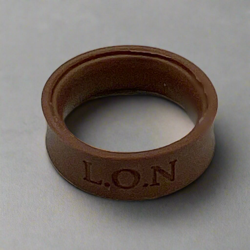 silicone ring, 8mm wide, weighs 1.2 grams, brown silicone ring